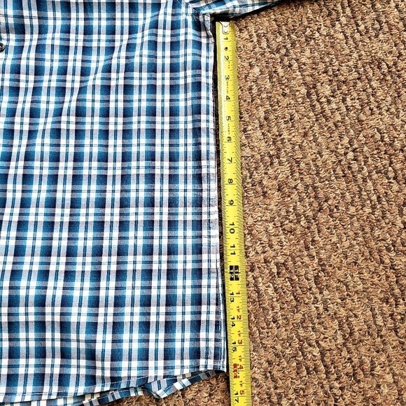 Kenneth Cole Reaction Business Dress Plaid Button Down - Size M - Cerulean Blue - Picture 12 of 14